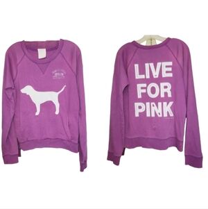 Vintage Victoria's Secret Pink Distressed Long Sleeve Pullover Purple Large